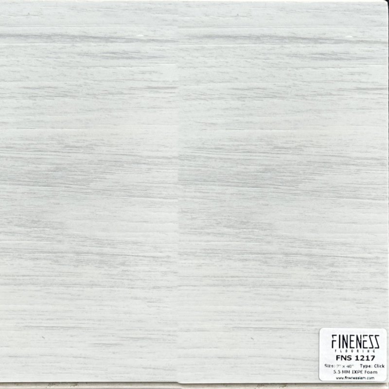 FINENESS FLOORING FNS 1217 พื้น SPC คลิ๊กล็อค ลายไม้ สีขาว หนา 6 มม.