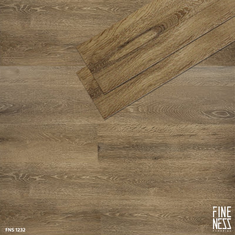 FINENESS FLOORING FNS 1232 พื้น SPC คลิ๊กล็อค ลายไม้ สีน้ำตาล หนา 6 มม.