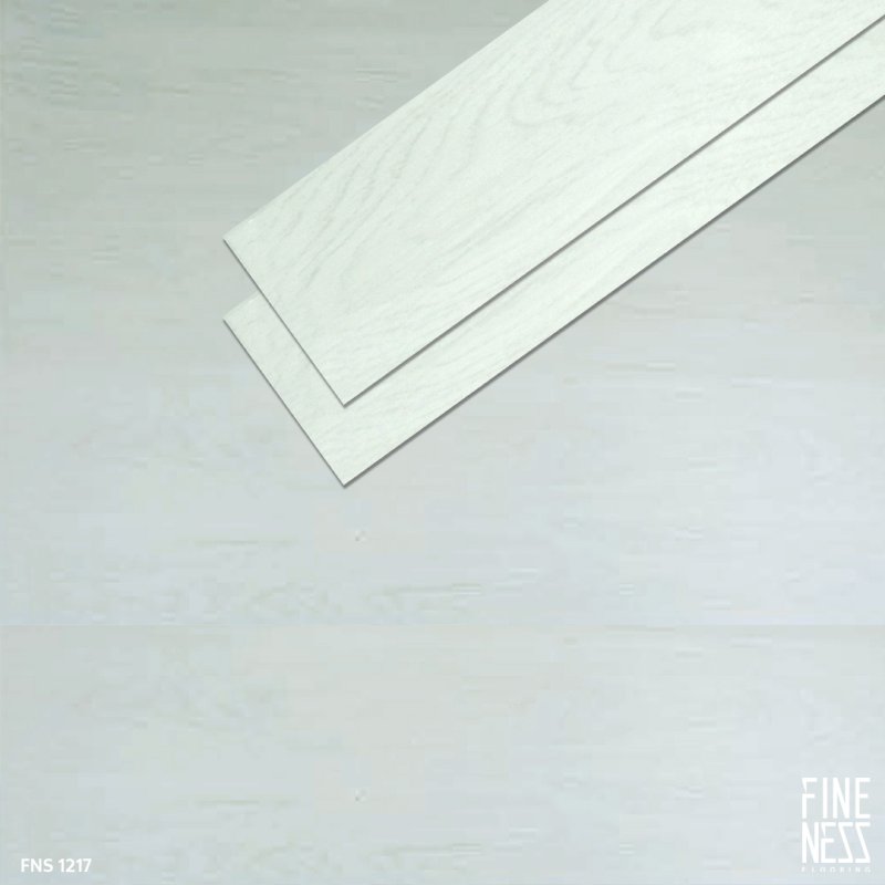 FINENESS FLOORING FNS 1217 พื้น SPC คลิ๊กล็อค ลายไม้ สีขาว หนา 6 มม.