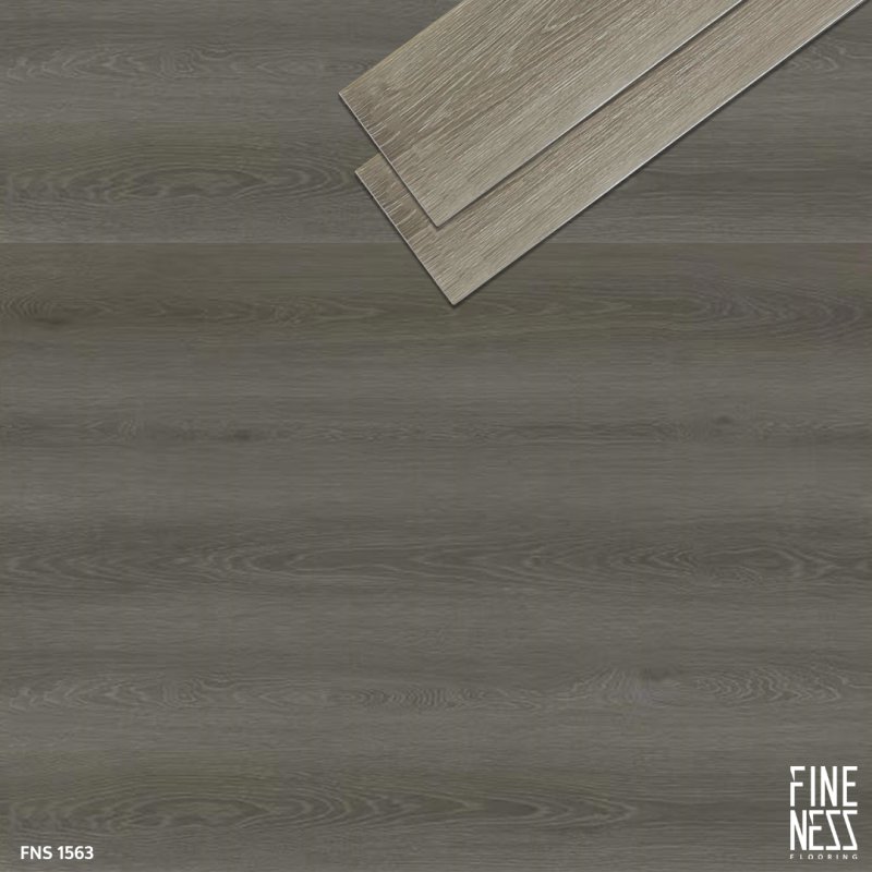 FINENESS FLOORING FNS 1563 พื้น SPC คลิ๊กล็อค ลายเสี้ยนไม้ สีเทา หนา 6 มม.