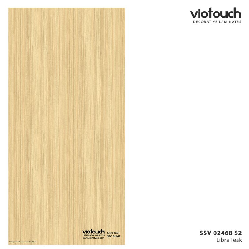 ลามิเนตปิดผิว HPL Laminate ลายไม้สน Libra Teak สีธรรมชาติ ผิวเปลือกส้ม ความหนา 0.8 มม