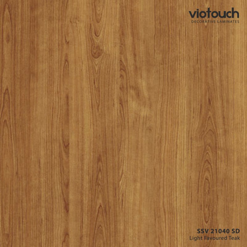 SSV 21040 SD ลามิเนตปิดผิว HPL Laminate ลายไม้ Light Favoured Teak สีน้ำตาล ความหนา 0.8 มม