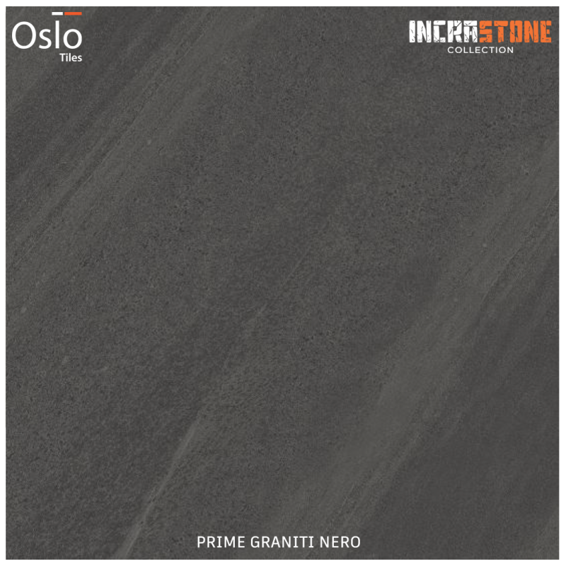 Prime Graniti Nero กระเบื้องพอร์ซเลน ลายหินสีเทาเข้ม ขนาด 60x60 cm ผิวหยาบ (Incrastone R-10)